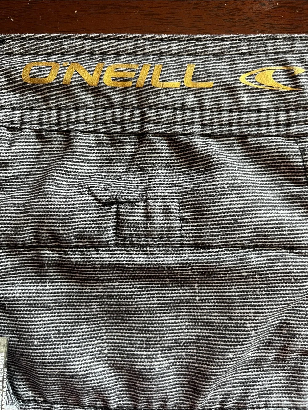 O'Neill Hybrid Stretch Walk Shorts Gray Black Stripe Size 36 Performance